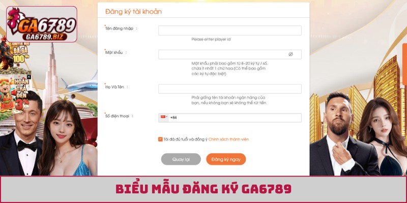 Biểu mẫu đăng ký GA6789