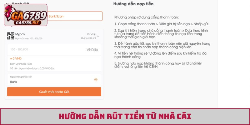 Hướng dẫn rút tiền từ nhà cái