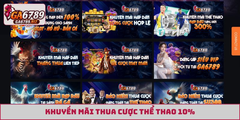 Khuyến mãi thua cược thể thao 10%