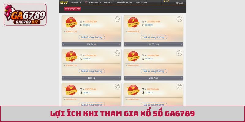 Lợi ích khi tham gia xổ số GA6789