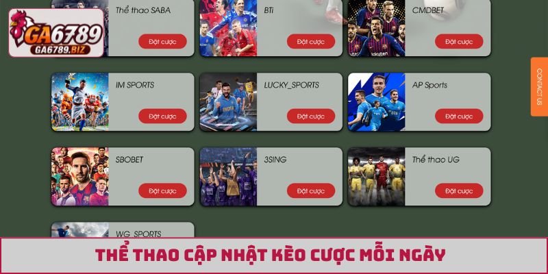 Thể thao ga6789 cập nhật kèo cược mỗi ngày  